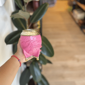 Torpedo Exclusivo Rosado con Base de Cuero Labrado