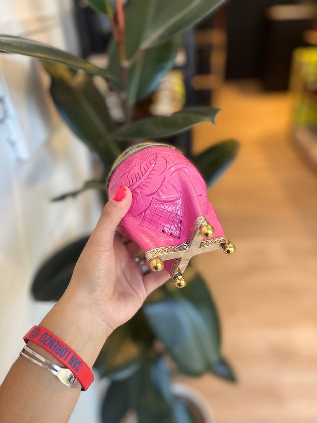 Torpedo Exclusivo Rosado con Base de Cuero Labrado